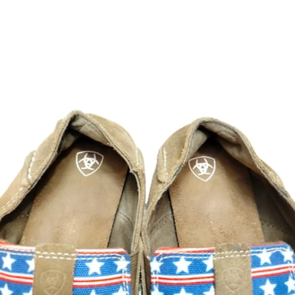 Ariat Shoes Kids Size 5‎ Red White Blue Cruiser Slip On Stars Flag 10021593
